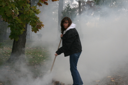 Burning leaves