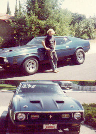 Doug with our drag race and street car. 1980