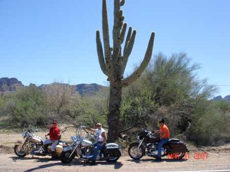 Riding with friends in the desert