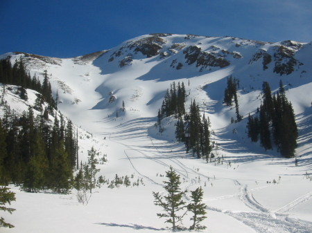 highmarking the avalanche chute!