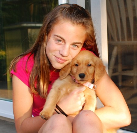 Samantha and new puppy Leila - 2009