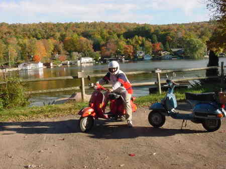 Me on my Piagio Vespa P200E Harveys Lake 1