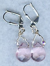 rose quartz briolette earrings