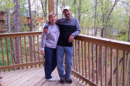 Terri and I on the deck in Galtinburg