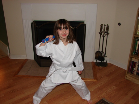 Daughters first taekwondo lesson