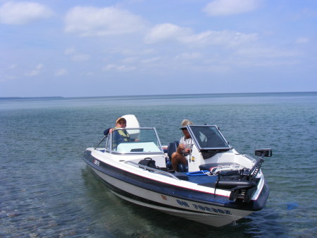 My Bass Boat on Lake Superior