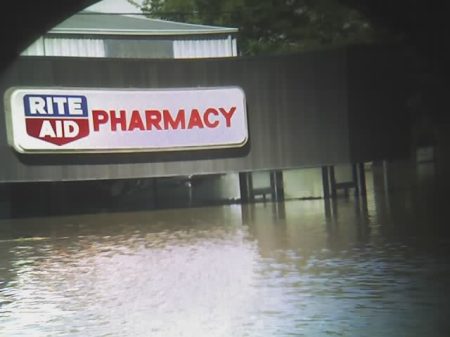 Rite-Aid nearly buried in flood