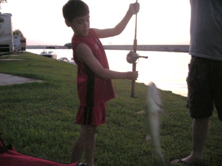 Cameron's first fish