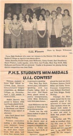 1981 UIL District Meet Article