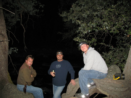 Having a beer on the Merced River at Yosemite