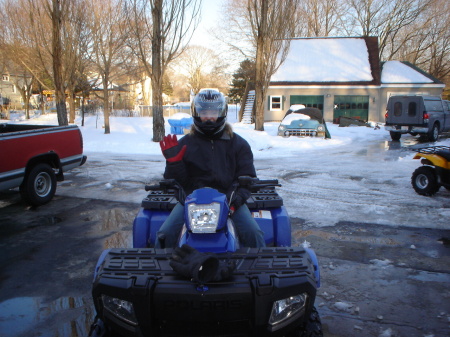 My wife on her Quad