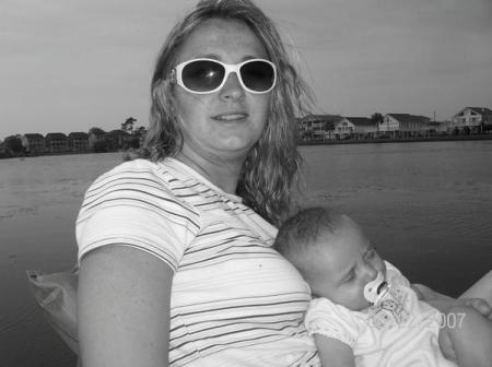 Me N Jaidyn in Paddle Boat-Kure Beach