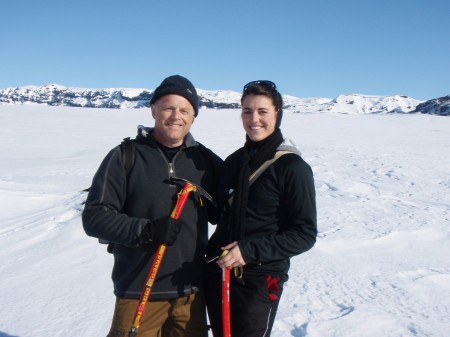 Climbing a glacier in Iceland.