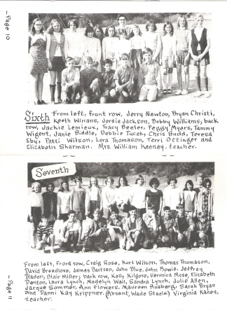 6th and 7th Grade 1969-1970 classes
