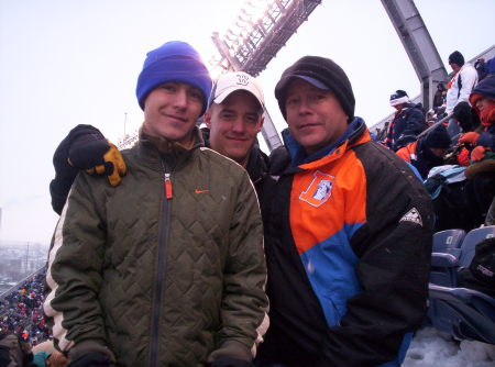 Bill, Billy & Chris at the Bronco's game