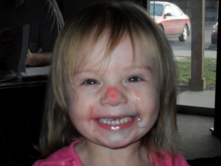 hayleigh with her yogurt face!