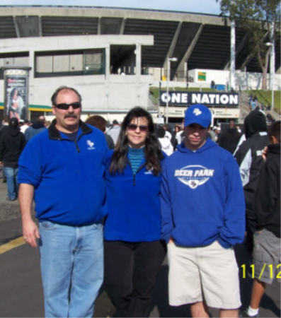 Rob,Karen,Justin at Raiders/Broncos in Oakland