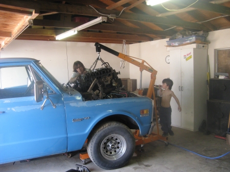 Zac helpin in the garage