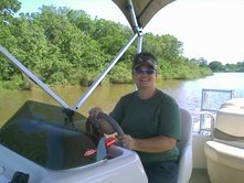 Me driving the boat!