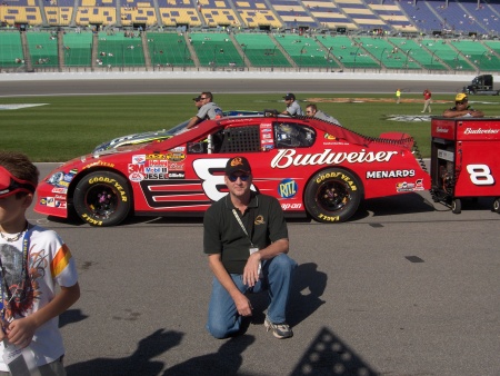 In the pits at Nascar race