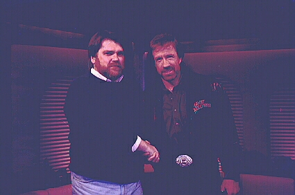 With Chuck Norris on the set