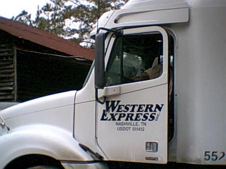 My husbend in his truck