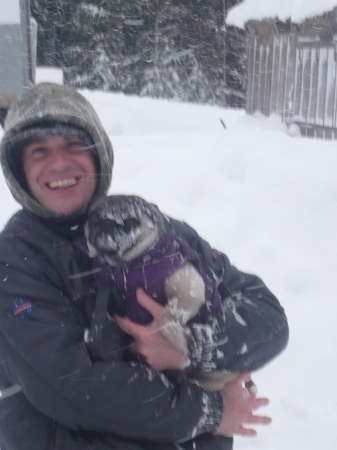 Son Marc and pug Bella