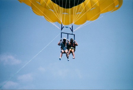 Honeymoon parasail-Kona Hawaii 2002