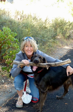 Wendy with  her dog, Kody.