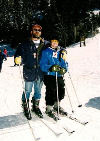 Dad & Johnny skiing