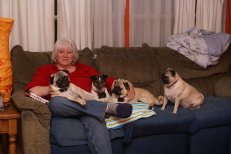 Mom and the dogs