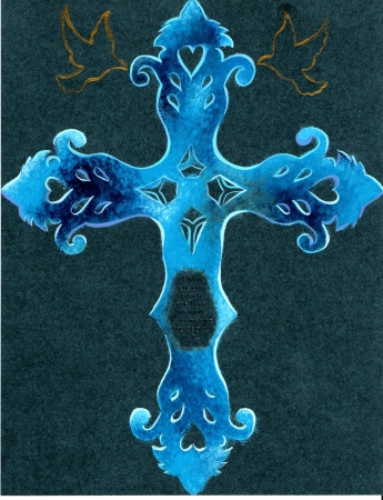 Acrylic Cross painting-Denise A. Wells