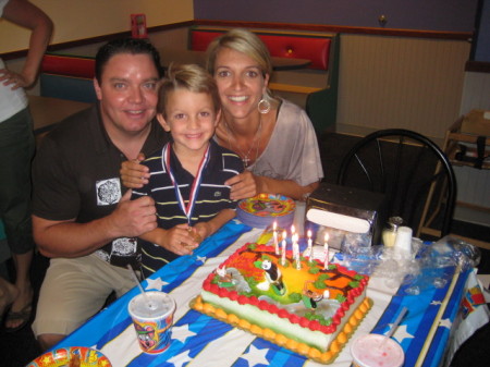 Me, Miriam, and AJ at his 6th Birthday Party.