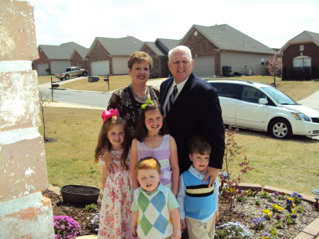 Jo Ann and I with our grand children