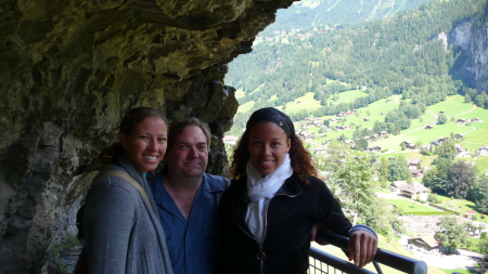 Behind the waterfall in Interlaken