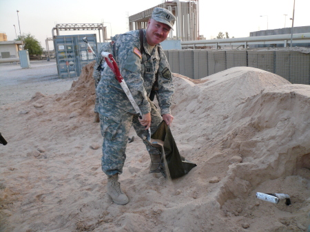 Fill an sand bag, eat lunch!!!