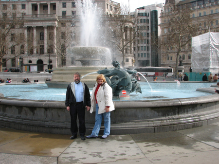 Fountain in Trafalgar Square, London