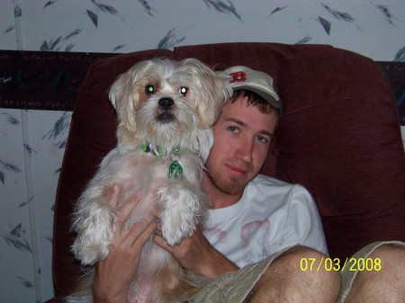 my son Eric and his dog Bisquit