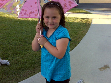 Claire and her umbrella