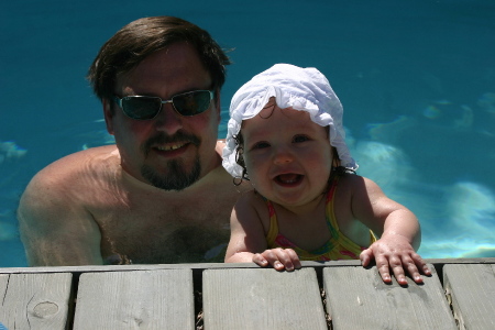 Me and Sabrina at the pool