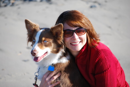 Renee' and her dog.