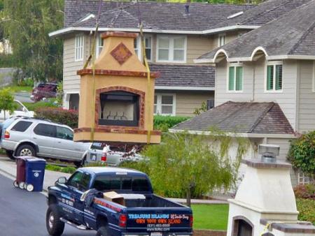 Fireplace Delivery With Crane 2006