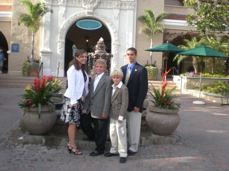 Four of my seven children at Del Mar Racetrack