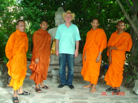 With Buddhist Monks in Cambodia, 2008