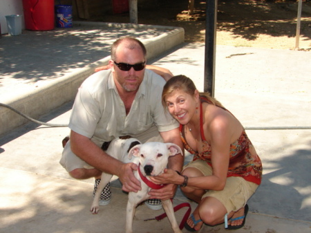 Jeff, Chile and I--at the Vet in Mexico.