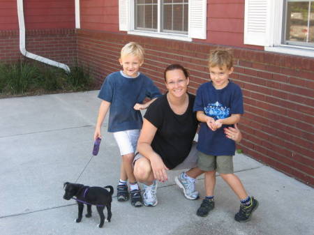 Heather and her boys with sophie 2008