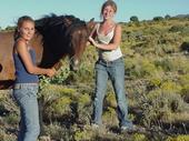 Michelle and wild mustang