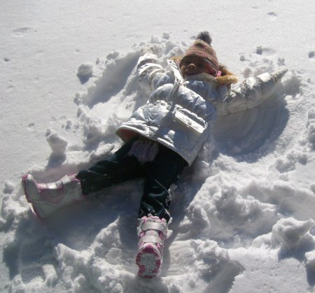 My Grand Baby Shaelyn playing in the snow