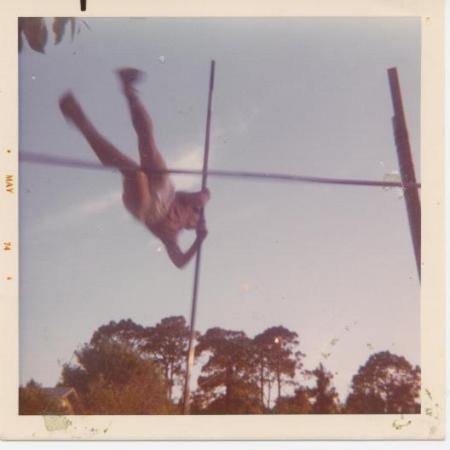 Pole Vaulting in family backyard in 1974