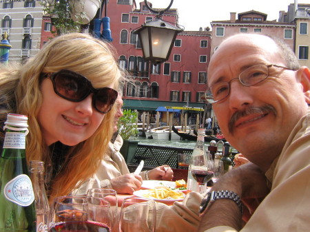 My husband and oldest daughter in Venice
